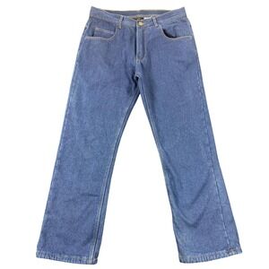 Key Industries Mens Fleece Lined Denim Jeans Blue Straight Leg 32x30‎ FS.1184
